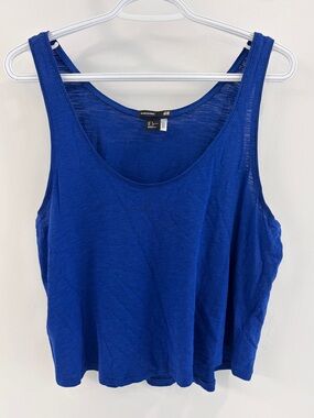💙 H&M Basic Women's Royal Blue Scoop Neck Tank Top - Small